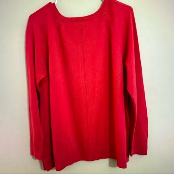 Talbots coral V-Neck sweater size 2X woman’s boxy - Picture 6 of 6